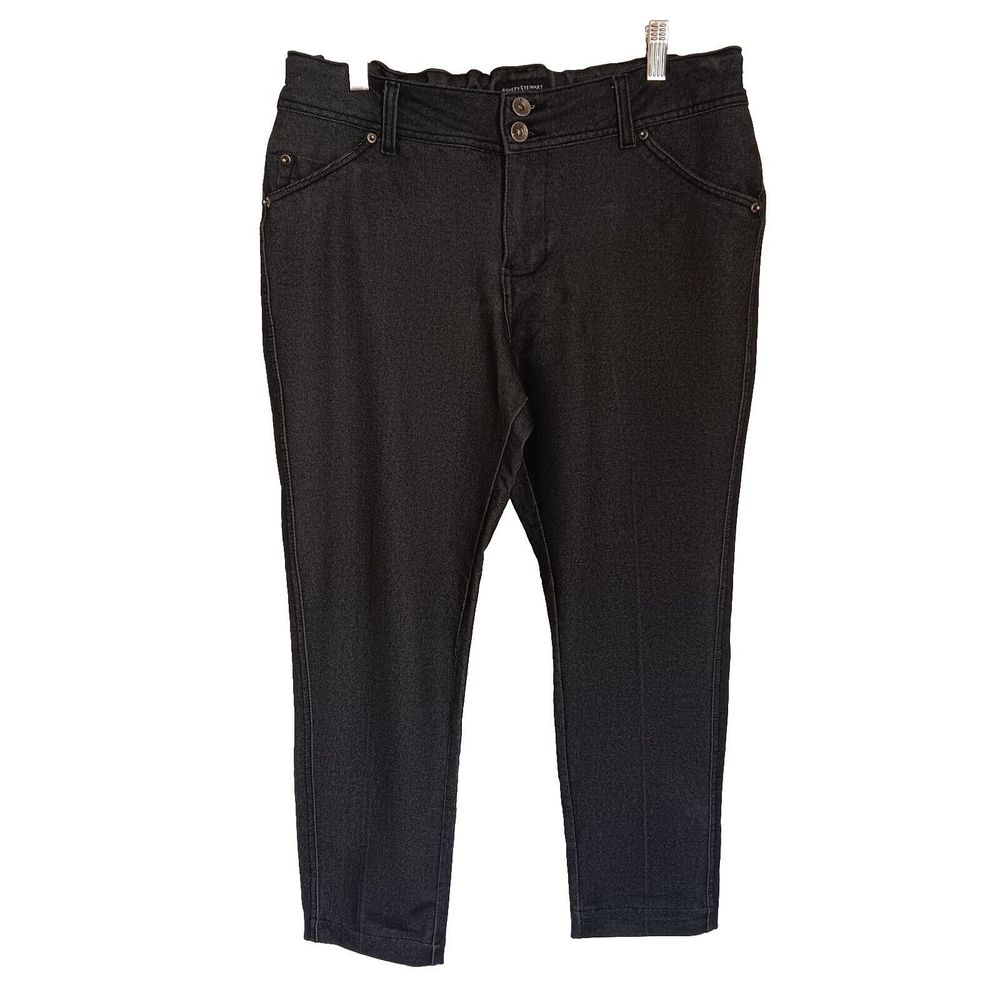 Ashley Stewart Womens Dark Gray Skinny Capri Denim Pants, 14W